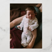 Light Blue Elegant Calligraphy Baptisc Gold Folieneinladung (Rückseite)