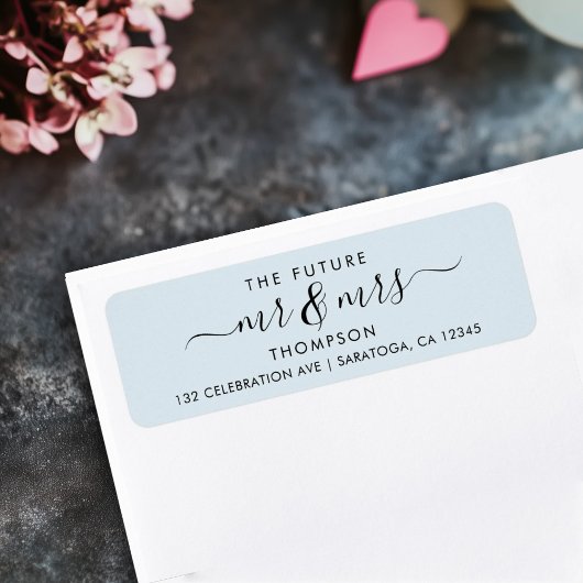 Light Blue Elegant Chic Future MR und MRS Adresse