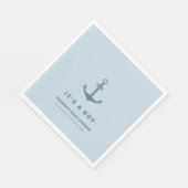 Light Blue Elegant Nautical Anchor Baby Dusche Serviette (Ecke)