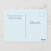 Light blue Elegant Script Family Foto Greetings Postkarte (Rückseite)