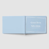 Light Blue Elegant White Script Custom Wedding Gästebuch (Voll)