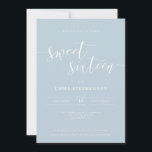 Light Blue Elegante 16 . Geburtstag Einladung<br><div class="desc">Diese einfache,  aber elegante Einladung von 16 . Geburtstag ist die perfekte Art,  Freunde und Familie zum Geburtstagsfest einzuladen!</div>