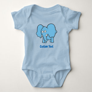 Light Blue Elephant Baby Strampler