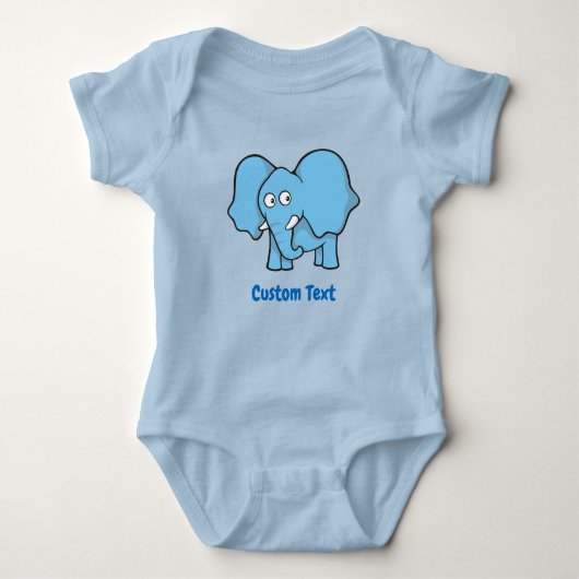 Light Blue Elephant Baby Strampler (Vorderseite)