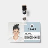 Light Blue Employee Business Foto Mitarbeiter ID Ausweis (Vorderseite mit Clip)