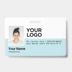 Light Blue Employee Moderne Foto ID Security Ausweis