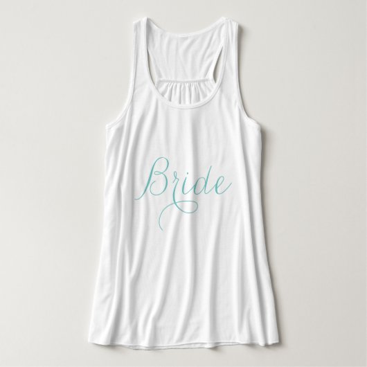Light Blue Extravagant Script "Bride" Tank Top (Design Vorderseite)