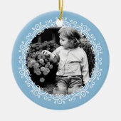 Light Blue Extravagant Wirbel Foto Frame Keramikornament (Vorne)