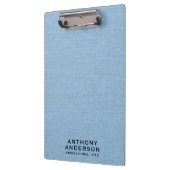 Light Blue Fabric Texture Klemmbrett (Links)