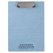 Light Blue Fabric Texture Klemmbrett (Vorderseite)