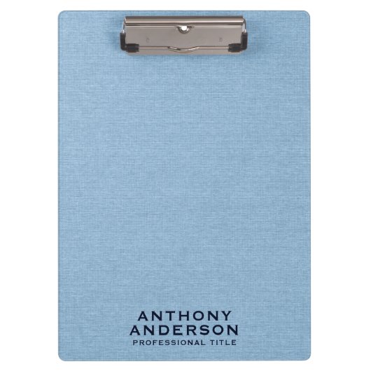 Light Blue Fabric Texture Klemmbrett (Vorderseite)
