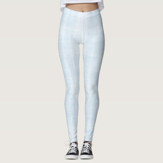 Light Blue Faux Linen Leggings (Vorderseite)