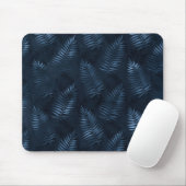 Light Blue Ferne gegen dunkelblauen Hintergrund Mousepad (Mit Mouse)