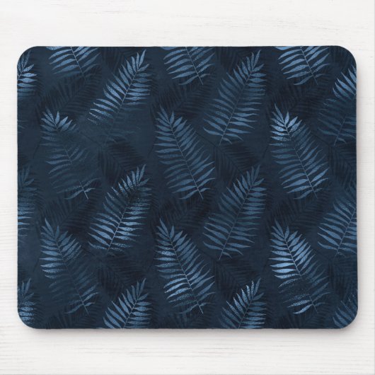 Light Blue Ferne gegen dunkelblauen Hintergrund Mousepad (Vorne)