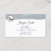 Light Blue Fine Sparkle Pearl Glitzer und Logo Visitenkarte (Rückseite)