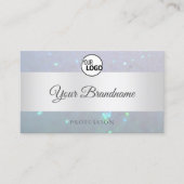 Light Blue Fine Sparkle Pearl Glitzer und Logo Visitenkarte (Vorderseite)