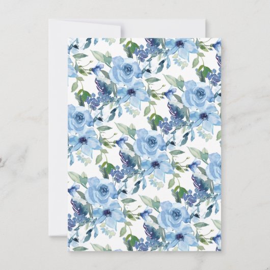 Light Blue Floral Advice for the Bride Card (Rückseite)