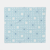 Light blue floral and geometric seamless backgroun fleecedecke (Vorderseite (Horizontal))