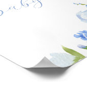 Light Blue Floral Baby Dusche Empfang Poster (Ecke)
