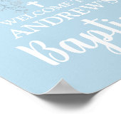 Light Blue Floral Baptism Junge Begrüßung 8x10 Pos Poster (Ecke)