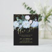 Light Blue Floral Black Moderne Hochzeitsbudget (Stehend Vorderseite)