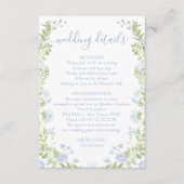 Light blue floral Boho Chic Wedding Details Cards Begleitkarte (Vorderseite)