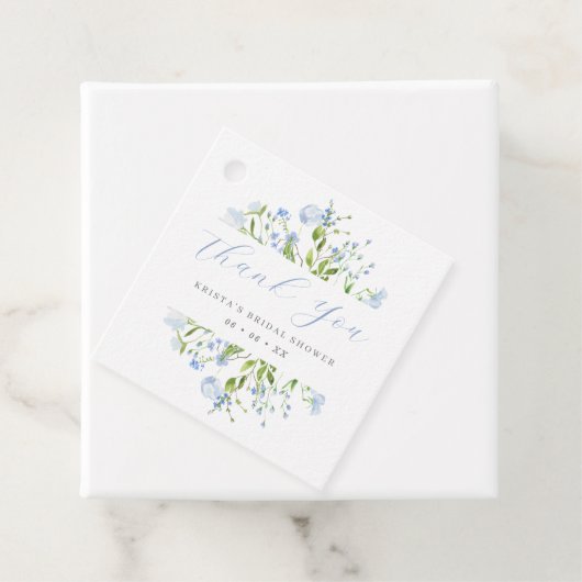 Light Blue Floral Brautparty Vielen Dank Geschenkanhänger (Beispiel)