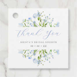 Light Blue Floral Brautparty Vielen Dank Geschenkanhänger