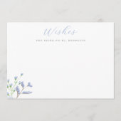 Light Blue Floral Brautparty wünscht Card Hinweiskarte (Vorderseite)