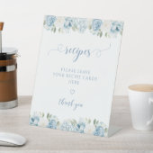 Light Blue Floral Bridal Shower Recipe Sockelschild (In SItu)