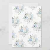 Light Blue Floral Crest French Bridal Shower Einladung (Rückseite)