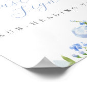 Light Blue Floral Custom Editierbar Digital Downlo Poster (Ecke)