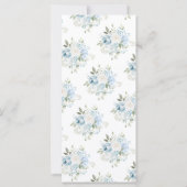 Light Blue Floral French Wappen Wedding Menu Cards (Rückseite)