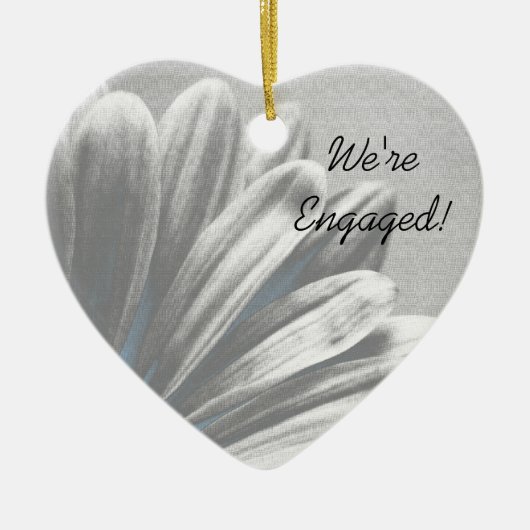 Light Blue Floral Highlights Verlobung Keramikornament (Vorne)