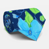 Light Blue Floral Krawatte (Gerollt)