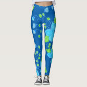 Light Blue Floral Leggings (Vorderseite)