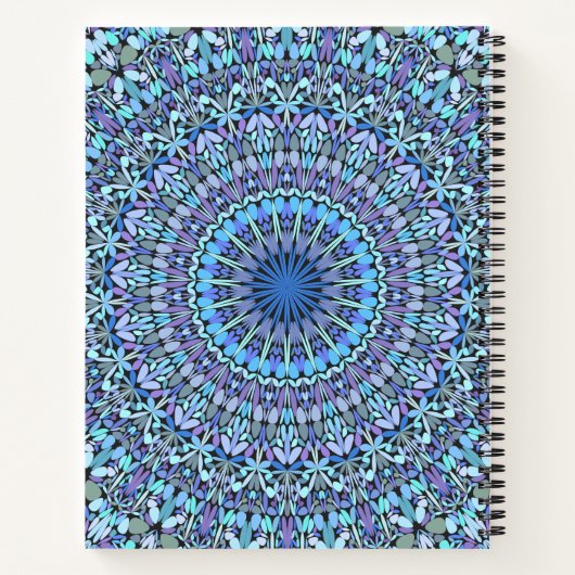 Light Blue Floral Mandala Notizblock (Rückseite)