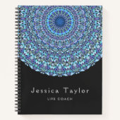 Light Blue Floral Mandala Notizblock (Vorderseite)