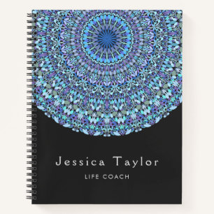 Light Blue Floral Mandala Notizblock