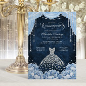 Light Blue Floral Princess Quinceanera Invitation Einladung