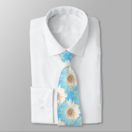 Light Blue Floral Print Krawatte