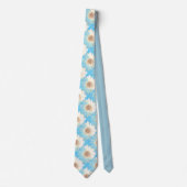 Light Blue Floral Print Krawatte (Vorderseite)