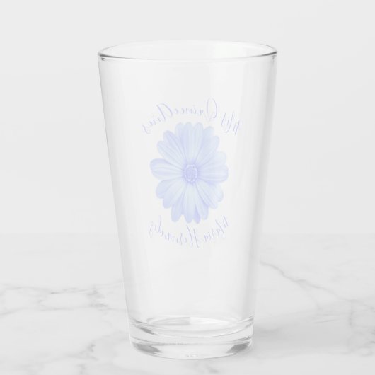 Light Blue Floral Quinceañera Glas (Rückseite)