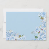 Light Blue Floral Rosen Aschenputtel Quinceanera Einladung (Rückseite)