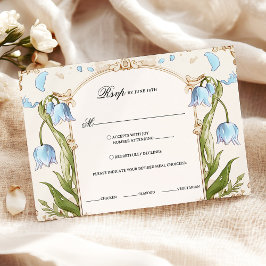 Light Blue Floral RSVP Card mit Essensauswahl Karte