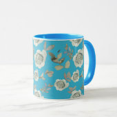 Light Blue Floral Tasse (VorderseiteRechts)