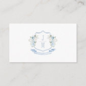 Light Blue Floral Wappen Wedding RSVP QR-Codekarte Begleitkarte (Rückseite)