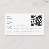 Light Blue Floral Wappen Wedding RSVP QR-Codekarte Begleitkarte (Vorderseite)