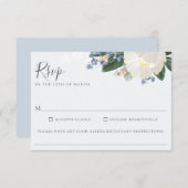 Light Blue Floral Wedding Food Allergie UAWG RSVP Karte (Vorne/Hinten)