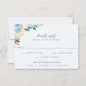 Light Blue Floral Wedding RSVP Meal Choice Card (Vorderseite)